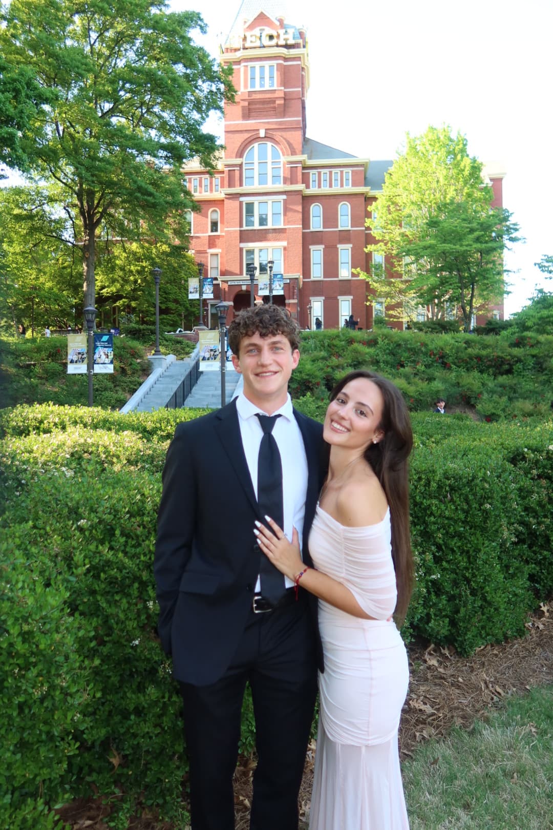 Spencer and his girlfriend on campus